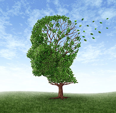 Baum mit davonwehenden Blättern: Demenz